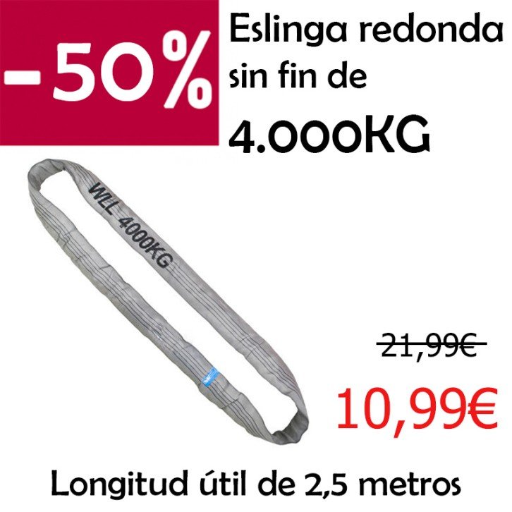 Eslinga redonda sin fin 4.000KG X 2,50M