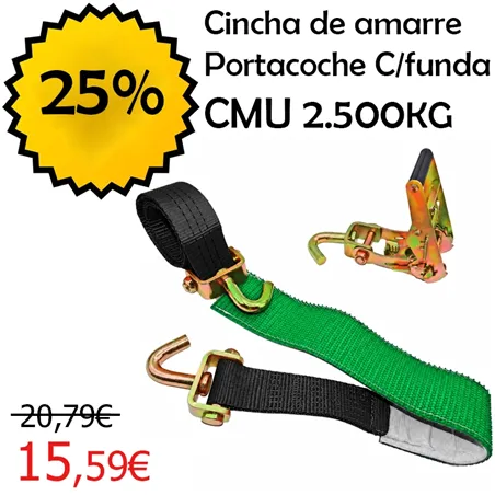 Comprar Conjunto para Portavehículos con funda protectora 2.500KG - 50MM . Fecha 2024 por 15.5925 en cintatex.es