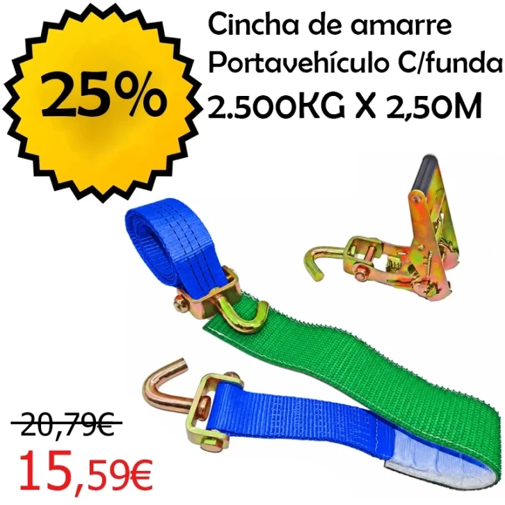Conjunto Portavehículos con Funda 2.500 kg x 2,50 m Azul · 2024