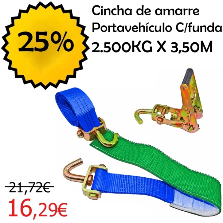 Conjunto Portavehículos con Funda 2.500 kg x 3,50 m Azul · 2024