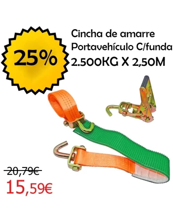 Conjunto Portavehículos con Funda 2.500 kg x 2,50 m Naranja · 2024