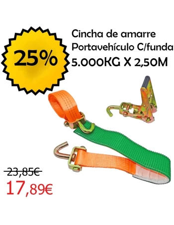 Conjunto Portavehículos con Funda 5.000 kg x 2,50 m Naranja · 2024