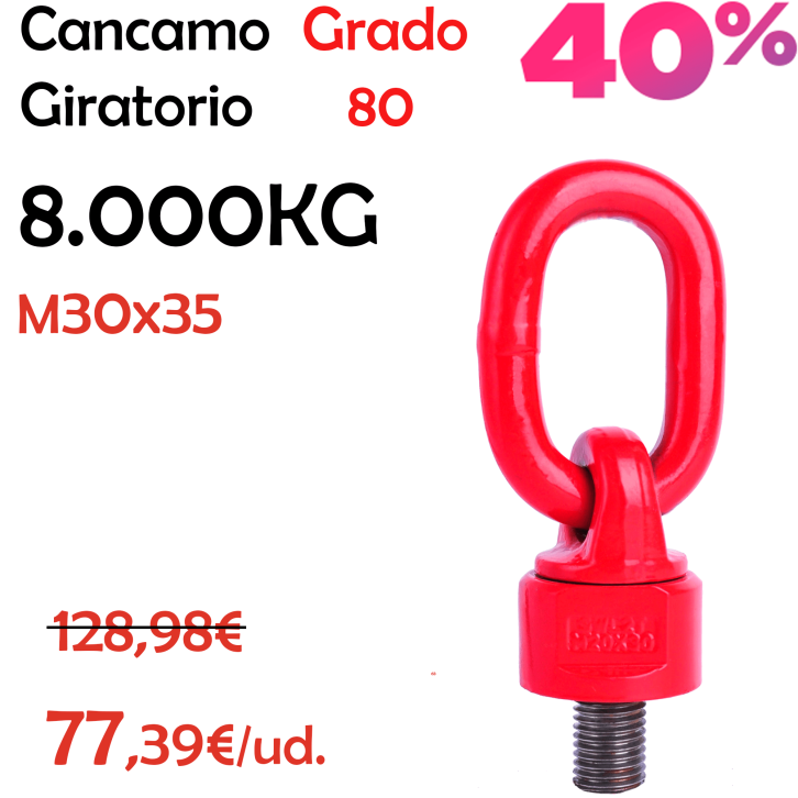 Cancamo Giratorio Grado 80 M30x35 - 8.000KG