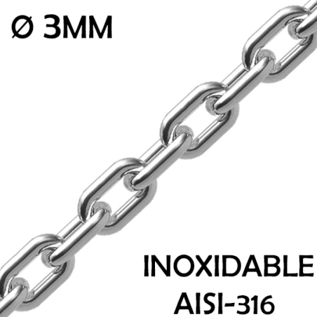 Comprar Caja de Cadena DIN 5685/A Inoxidable AISI 316 - Ø 3MM por 0 en cintatex.es