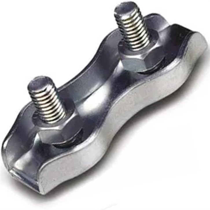Sujetacable plano doble de acero cincado