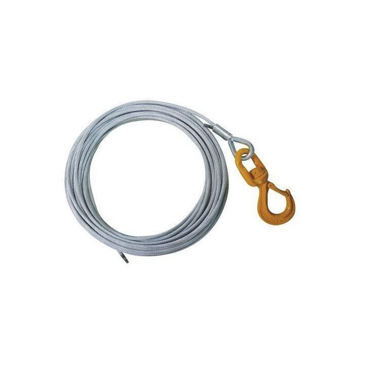 Cable de acero con gancho de pestillo para cabrestantes - Diámetro 12